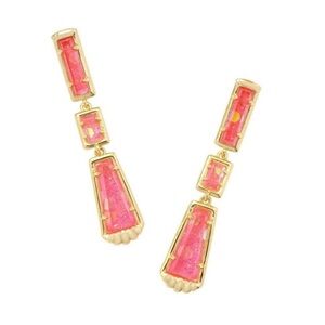 Kendra Scott Serena Pink and Gold Drop Earrings